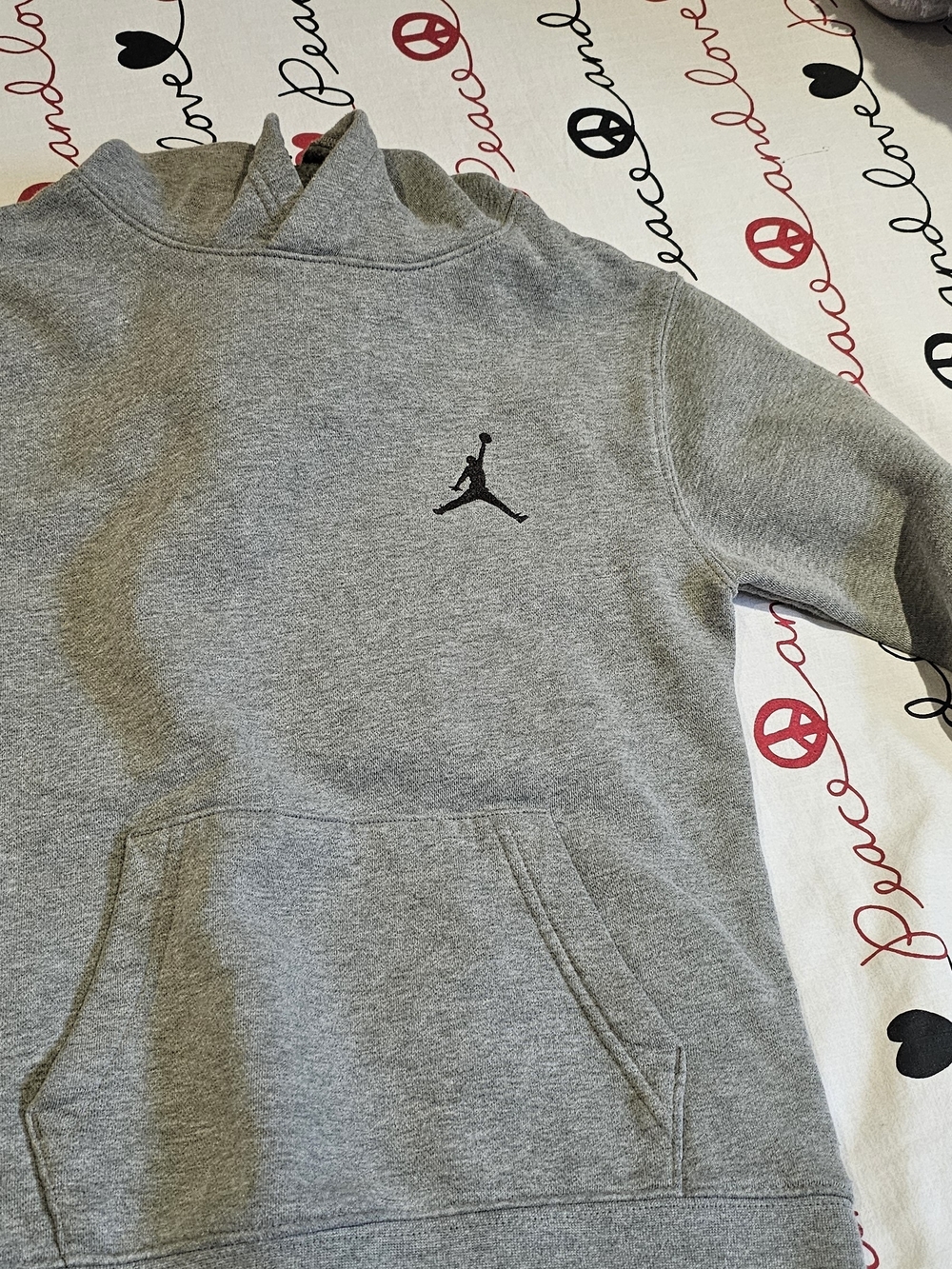Jordan Gray Hoodie with Black Jumpman Logo